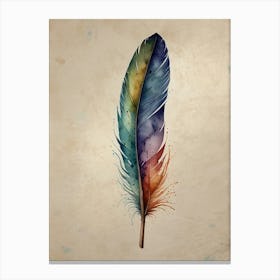 Watercolor Feather Painting Canvas Print