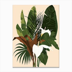 Tropical Leaves In A Vase Canvas Print