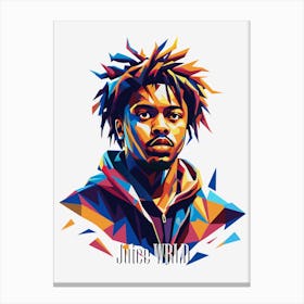 Juice Wrld 02 Portrait Music Icon Style WPAP Pop Art Canvas Print