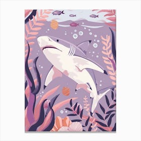 Purple White Tip Reef Shark Illustration 1 Canvas Print