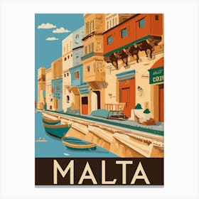 Malta vintage poster wall art Canvas Print