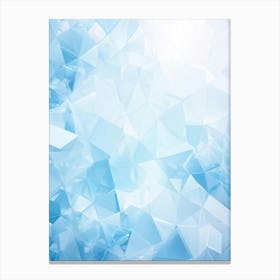 Abstract Geometric Composition Integrating Polygons Soft White And Blue Hues And Transparent Ice (2) Canvas Print