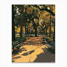 City Park Minimal Painting 3 Canvas Print