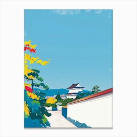 Nijo Castle Kyoto 5 Colourful Illustration Canvas Print