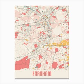 Farnham Map Poster Canvas Print