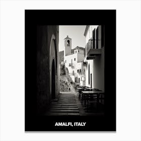 Poster Of Amalfi, Italy, Mediterranean Black And White Photography Analogue 2 Canvas Print