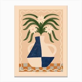 Fiori Santorini Floral Vase   Canvas Print