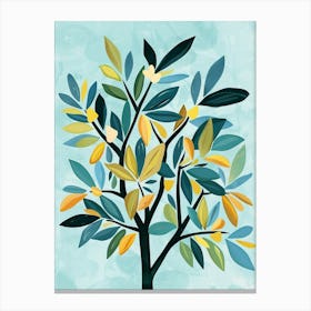 Banyan Tree Flat Illustration 3 Canvas Print