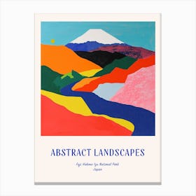 Colourful Abstract Fuji Hakone Izu National Park Japan 4 Poster Blue Canvas Print