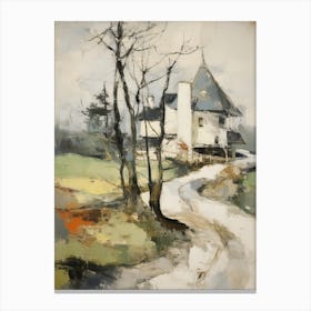 Cottage In The Countryside Painting 4 Canvas Print