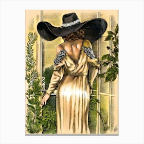 Lady In A Hat 2 Canvas Print