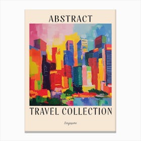 Abstract Travel Collection Poster Singapore 8 Canvas Print