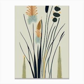 Horsetail Wildflower Modern Muted Colours 2 Canvas Print