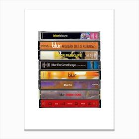 Blur Albums - Cassette Print Music Poster Canvas Print