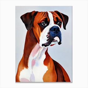 Boxer 3 Watercolour dog Canvas Print