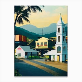 Port Of Batangas Philippines Vintage Poster harbour Canvas Print