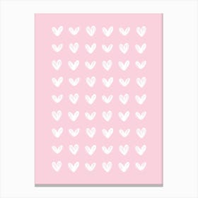 Scribble Hearts - Pink Canvas Print