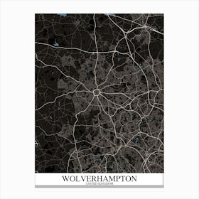 Wolverhampton Black Blue Canvas Print
