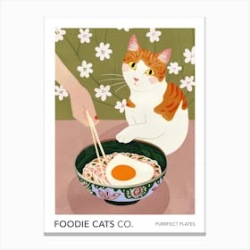 Foodie Cats Co Ramen And Cat Canvas Print