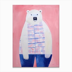 Playful Illustration Of Polar Bear For Kids Room 5 Canvas Print
