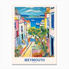 Weymouth England 5 Uk Travel Poster Canvas Print