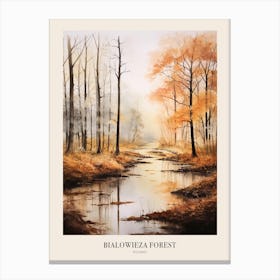 Autumn Forest Landscape Bialowieza Forest Poland 4 Poster Canvas Print