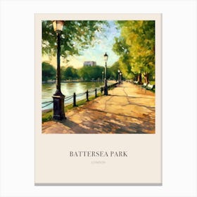 Battersea Park London United Kingdom Vintage Cezanne Inspired Poster Canvas Print