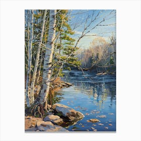 Birch Trees By The River 6 Canvas Print