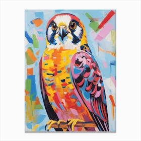Colourful Bird Painting American Kestrel 4 Canvas Print