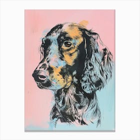 Gordon Setter Dog Pastel Illustration Canvas Print