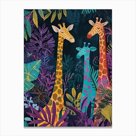 Fun Vibrant Giraffe Illustration 4 Canvas Print