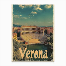 Aihrgdesign A Vintage Travel Poster Of Verona 3 Canvas Print