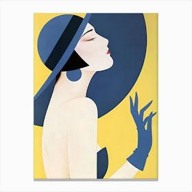 Woman In A Blue Hat Canvas Print