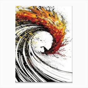 Surfer In Flames Canvas Print