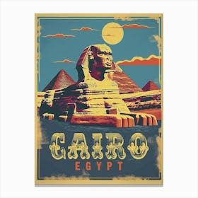 Cairo: Vintage Sphinx Poster Canvas Print