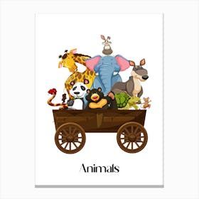53.Beautiful jungle animals. Fun. Play. Souvenir photo. World Animal Day. Nursery rooms. Children: Decorate the place to make it look more beautiful. Canvas Print
