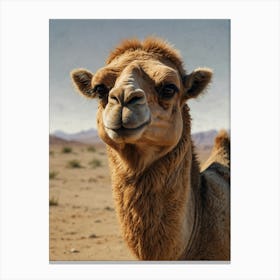 Camel In The Desert Canvas Print