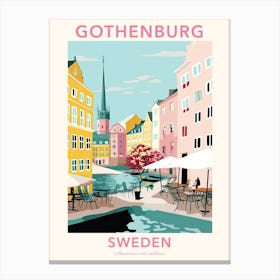 Gothenburg, Sweden, Flat Pastels Tones Illustration 1 Poster Canvas Print