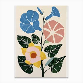 Painted Florals Morning Glory 2 Canvas Print