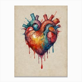 Watercolor Heart 2 Canvas Print