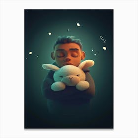 Boy With A Teddy Bear Canvas Print