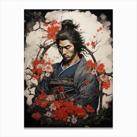 Japanese Samurai Illustration 17 Canvas Print