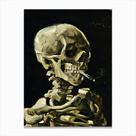 Skeleton Smoking Canvas Print