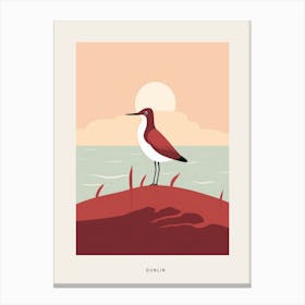 Minimalist Dunlin 1 Bird Poster Canvas Print