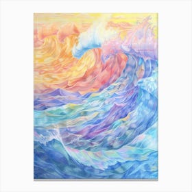 Ocean Waves At Sunset Canvas Print