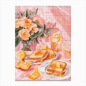 Pink Breakfast Food Hash Browns 2 Canvas Print