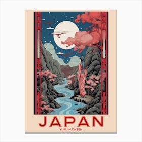 Yufuin Onsen, Visit Japan Vintage Travel Art 1 Canvas Print