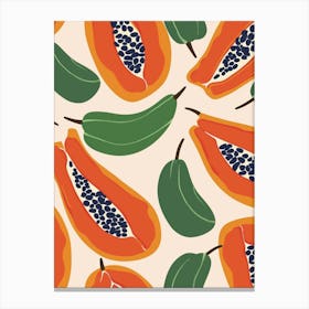 Papaya Pattern Illustration 3 Canvas Print