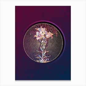Abstract Geometric Mosaic Fire Lily Botanical Illustration n.0071 Canvas Print