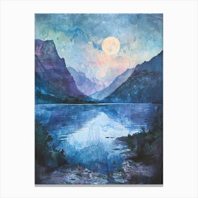 Moonlight Over Lake Canvas Print